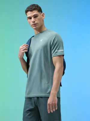 Vibrant Colors Quick-Drying Shirt Men Melange Slim Fit Crew Neck T-shirt with MELANGE