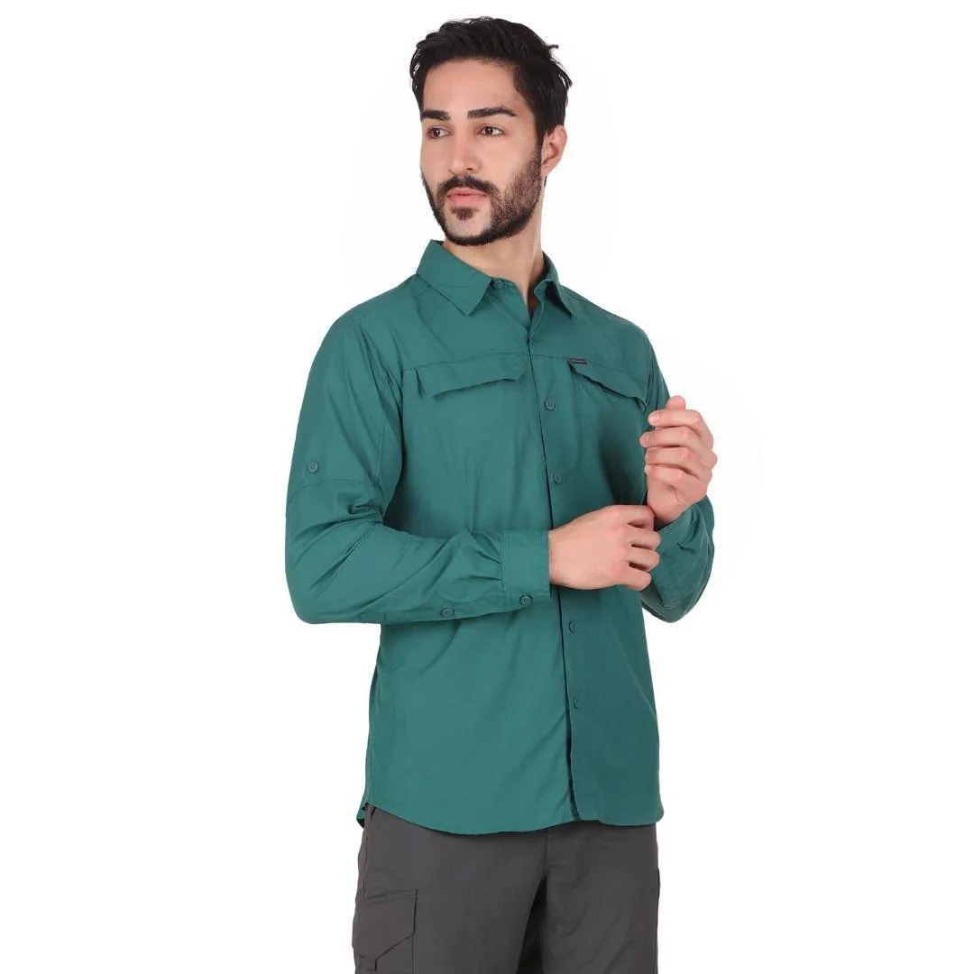 Columbia Men Blue Silver Ridge 2.0 Long Sleeve Shirt (Sun Protection) Classic Glow