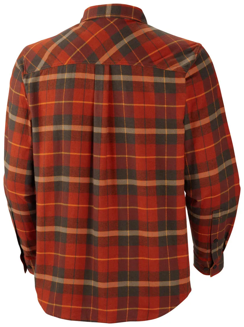 Soft Knit Columbia Men Orange Flare Gun Flannel III Long Sleeve Shirt