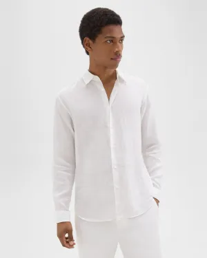 NonSlipGrip Professional Fit Theory Irving Shirt in Relaxed Linen - White