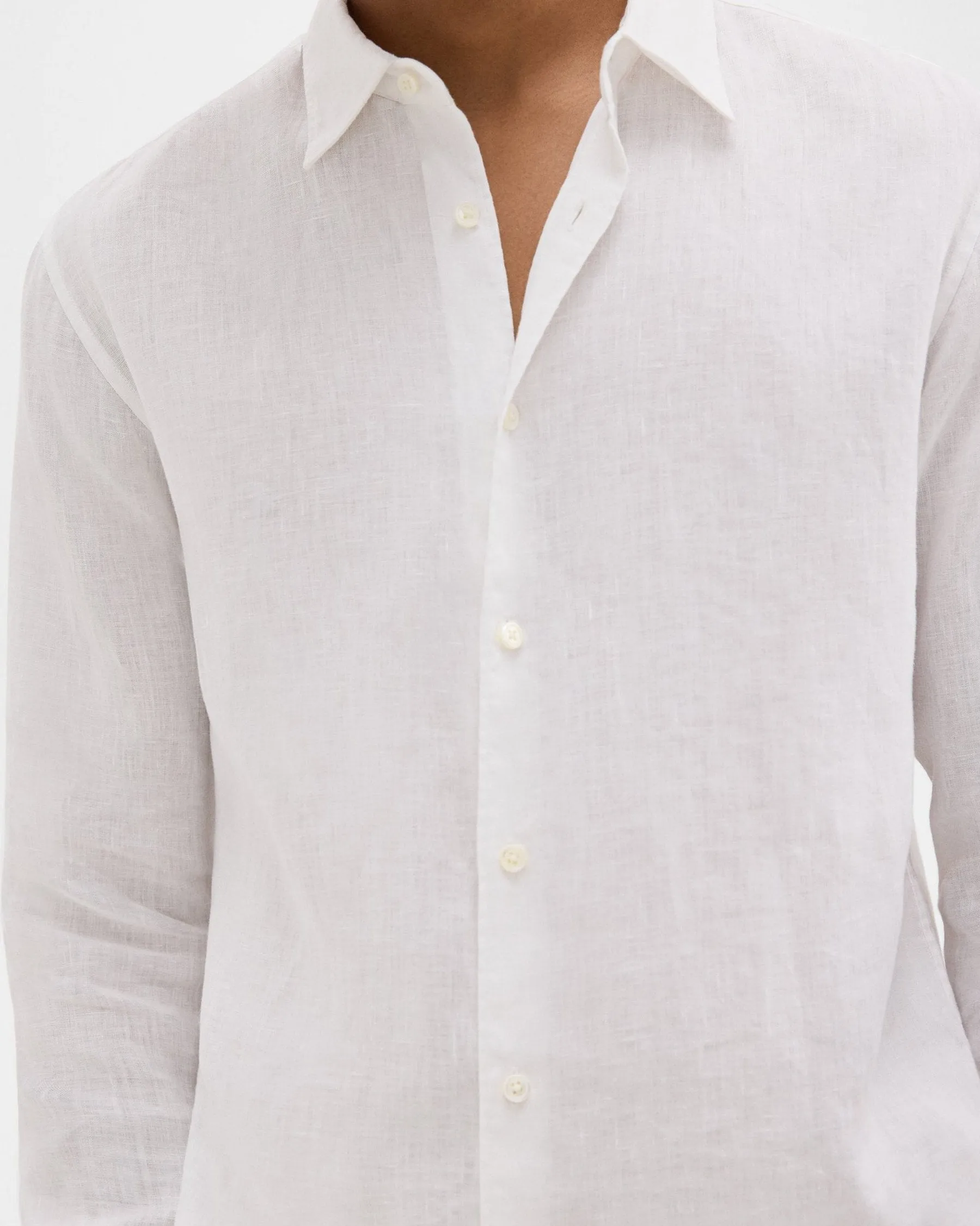 Fashionable Vest LightweightTextile Theory Irving Shirt in Relaxed Linen - White