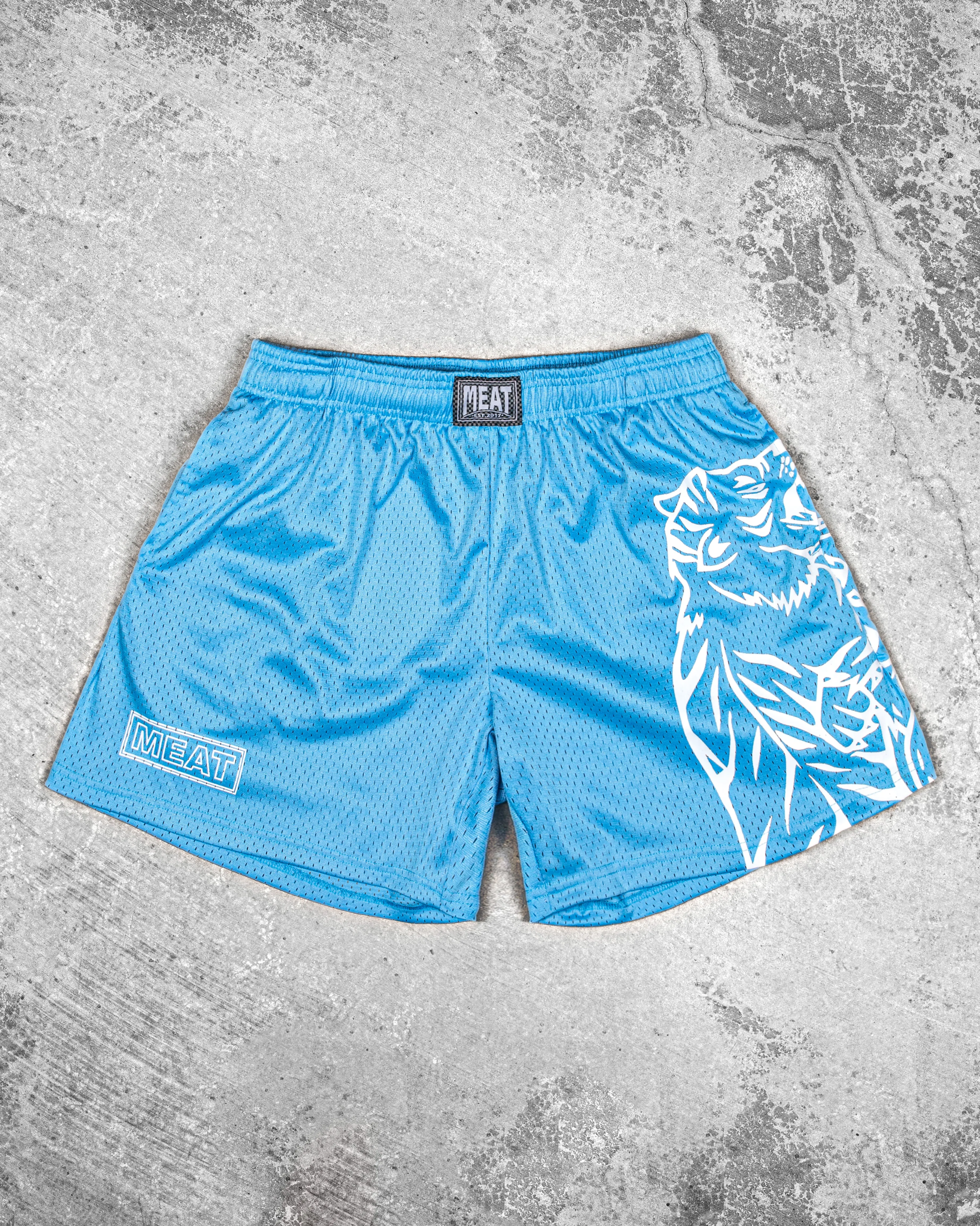 TRAINING SHORTS ?C CLUB / OLYMPIC BLUE Secure Zipper Closure