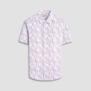 Stylish Shoes Relaxing Design Bugatchi Orson Abstract Seersucker Short Sleeve Shirt - Camel