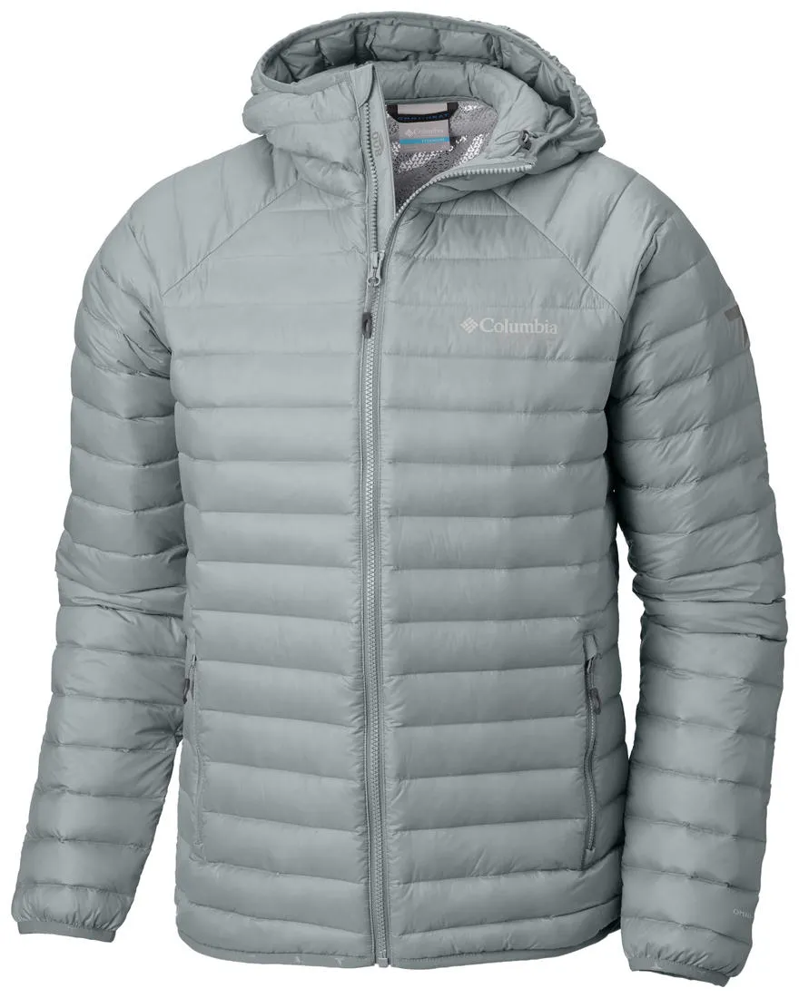 Columbia Men Green Alpha Trail Down Hooded Jacket Skinny Fit Hand washable