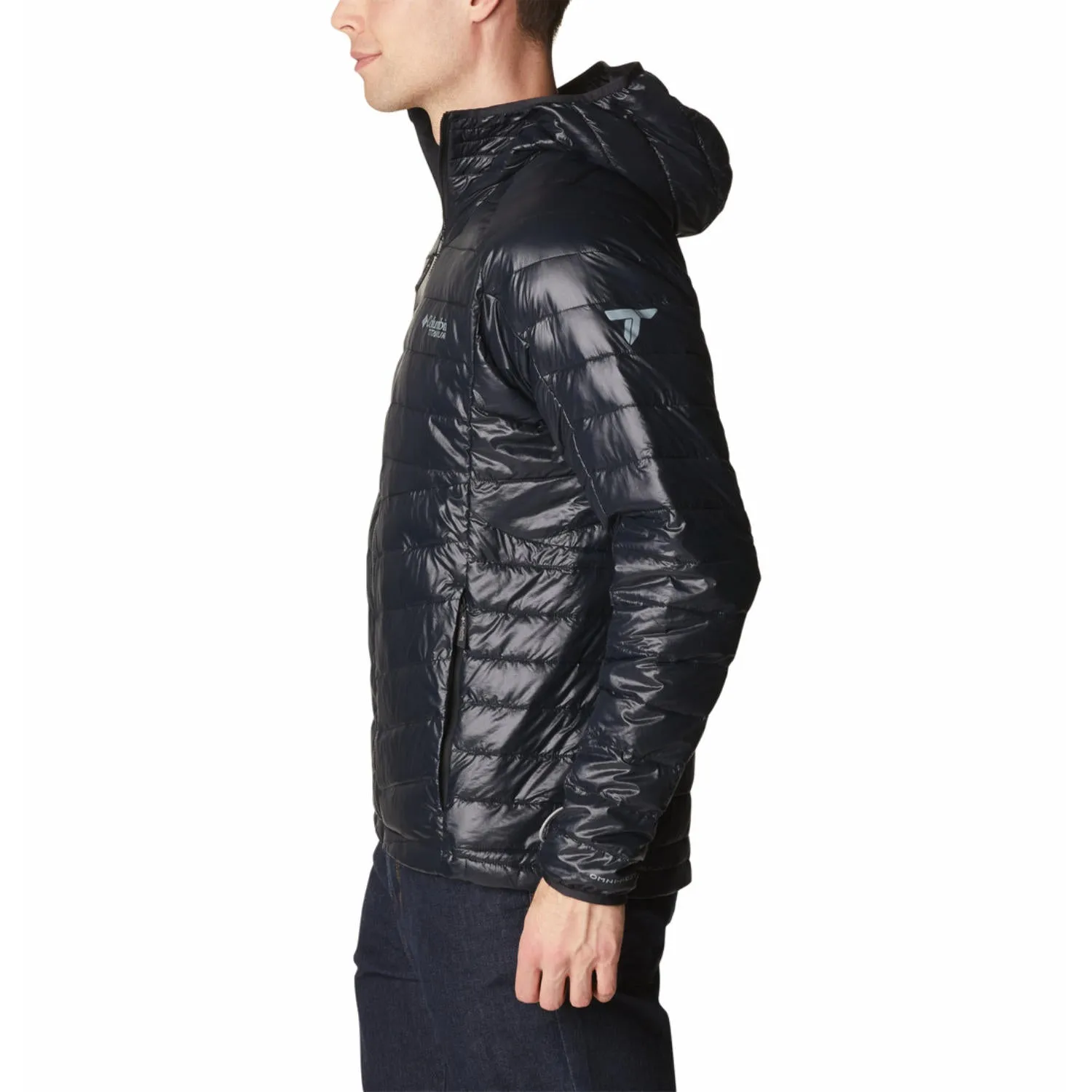 Columbia Men Black Platinum Peak II Hooded Jacket Daily Use Trail Travel