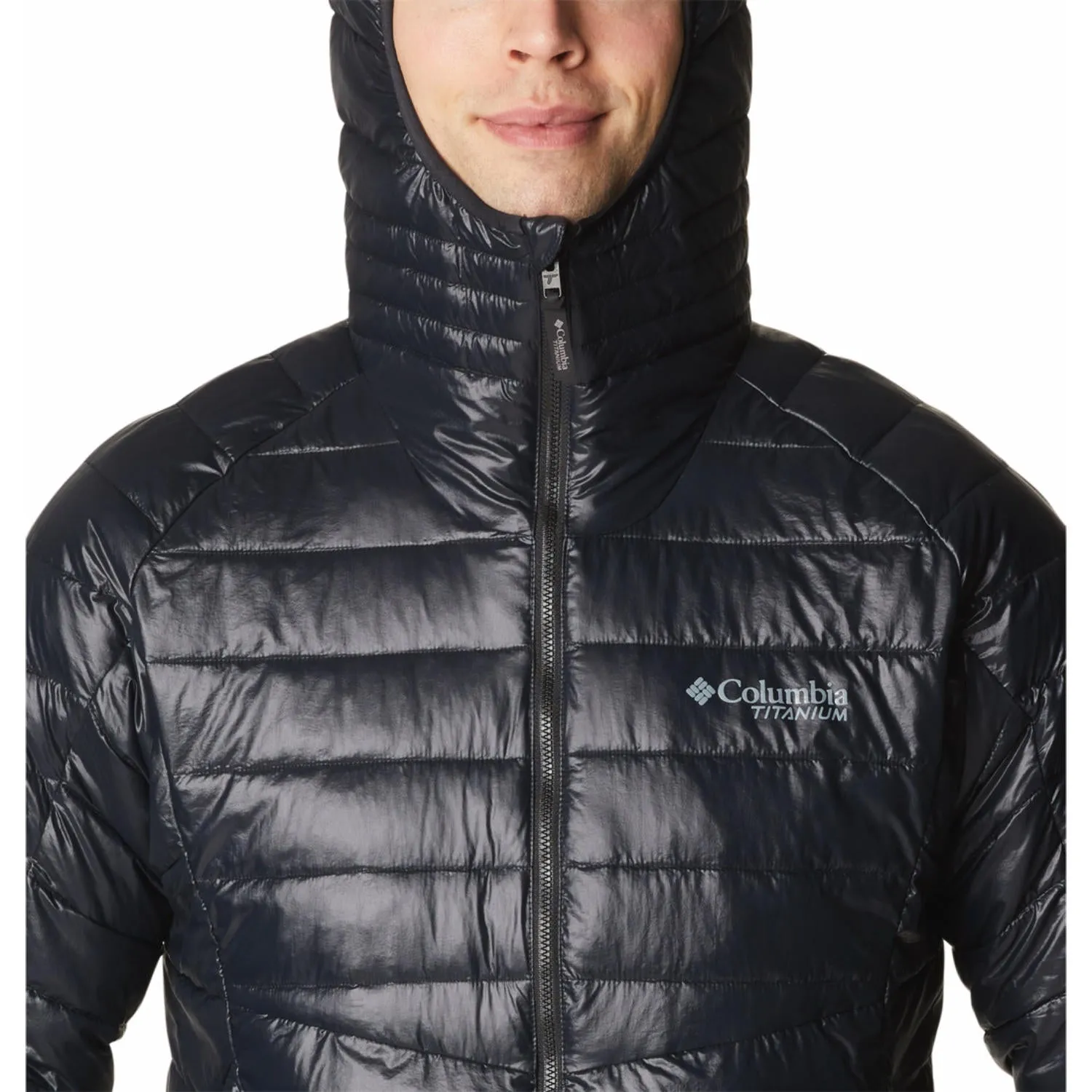 Fearlessness Columbia Men Black Platinum Peak II Hooded Jacket