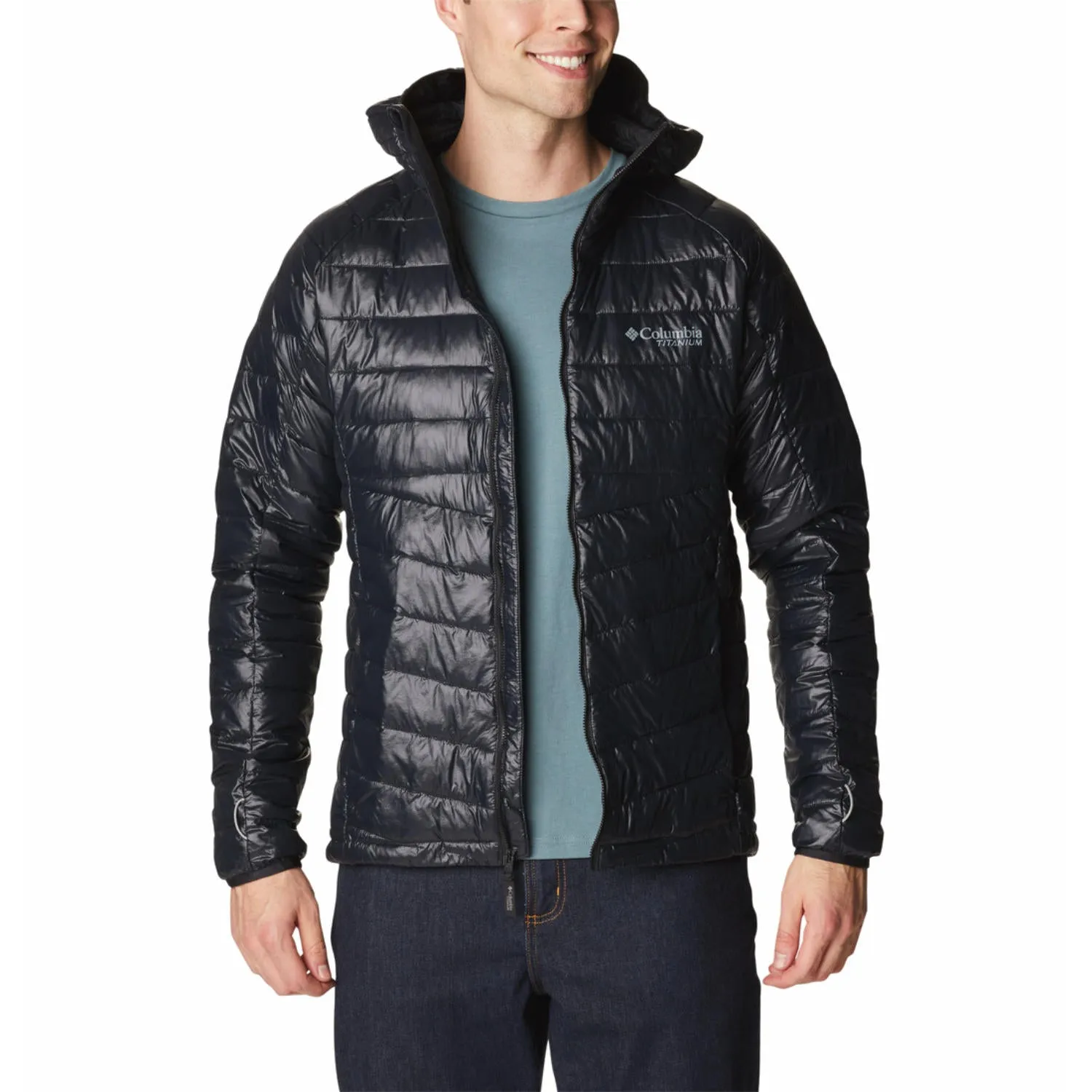 Tear Resistant Fabric Hooded Version Columbia Men Black Platinum Peak II Hooded Jacket