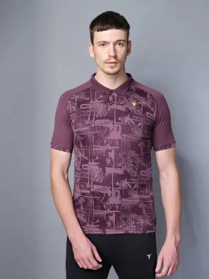 CoolingChannelFabric VersatileStyle Men Printed Slim Fit Polo T-shirt with DOUBLE COOL