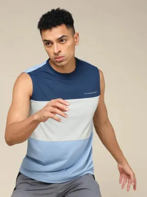 Mobility - enhanced Men Colorblock Slim Fit Crew Neck Innerwear Vest with TECHNO COOL 