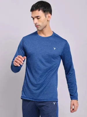 Clean Cut Sports Outfit Men Melange Slim Fit Crew Neck T-shirt with DOUBLE COOL