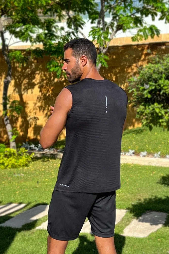 Sleeveless Nimble Tee Black Cyber Core Layer Play
