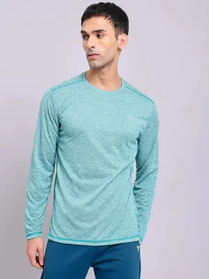 Soft Layers Low Profile Silhouette Men Melange Slim Fit Crew Neck T-shirt with DOUBLE COOL