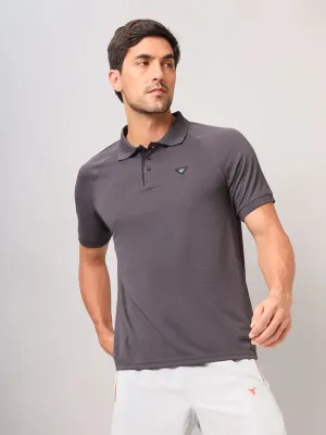 Men Self Design Slim Fit Polo T-shirt with MATPIQ Comfort First Lightweight Feel
