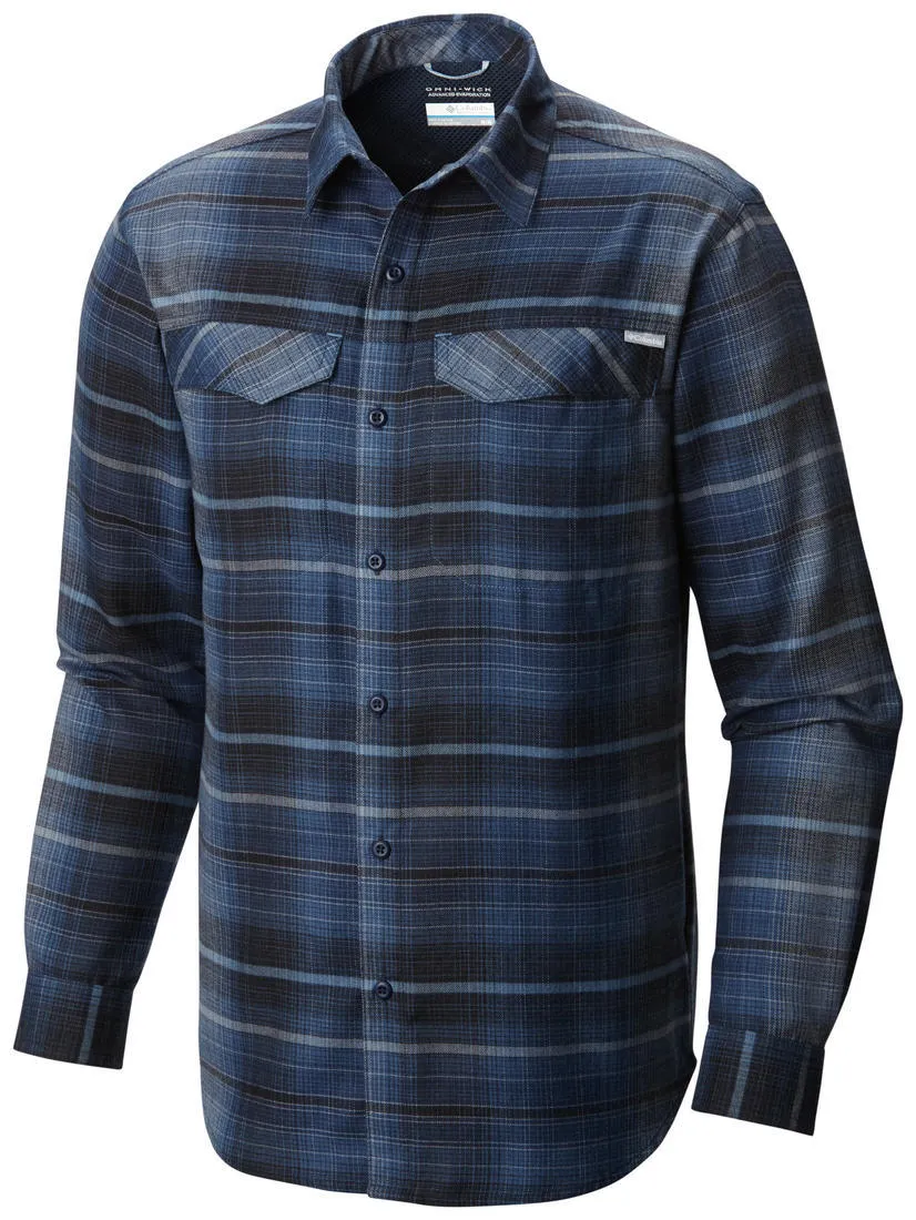 Columbia Men Blue Silver Ridge Flannel Long Sleeve Shirt City Soul Functional Fit