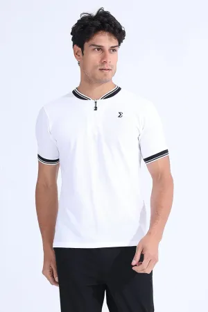 Z Polo T-shirt White Natural Fiber Blend