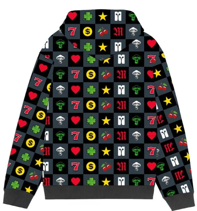 Mushroom Felpa con cappuccio in cotone con stampa 22FWMU21035 black Comfy Feel