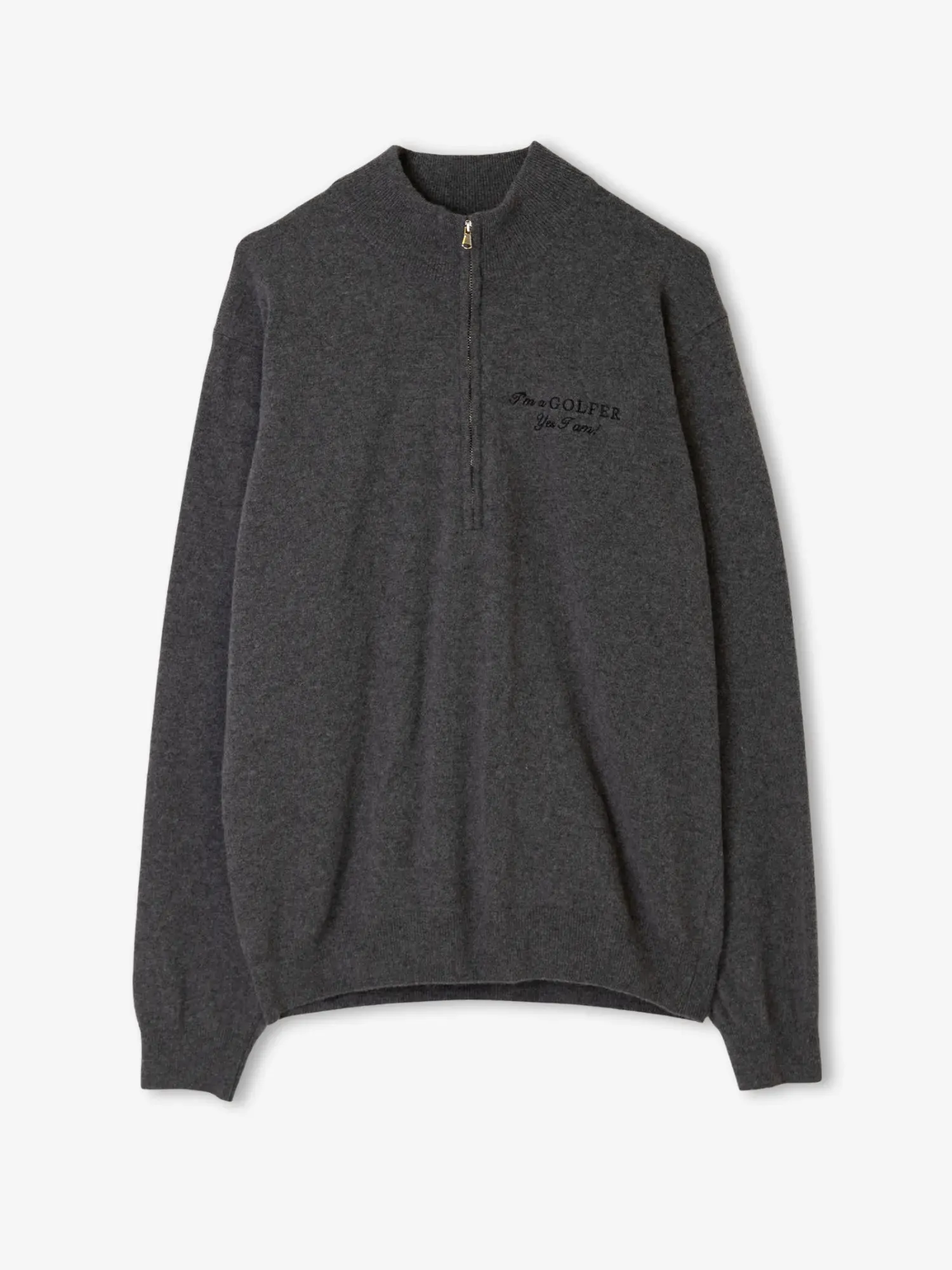 Gordon IGY2 1/2 Zip Menswear Deep Grey Melange label accents Fashionable Design