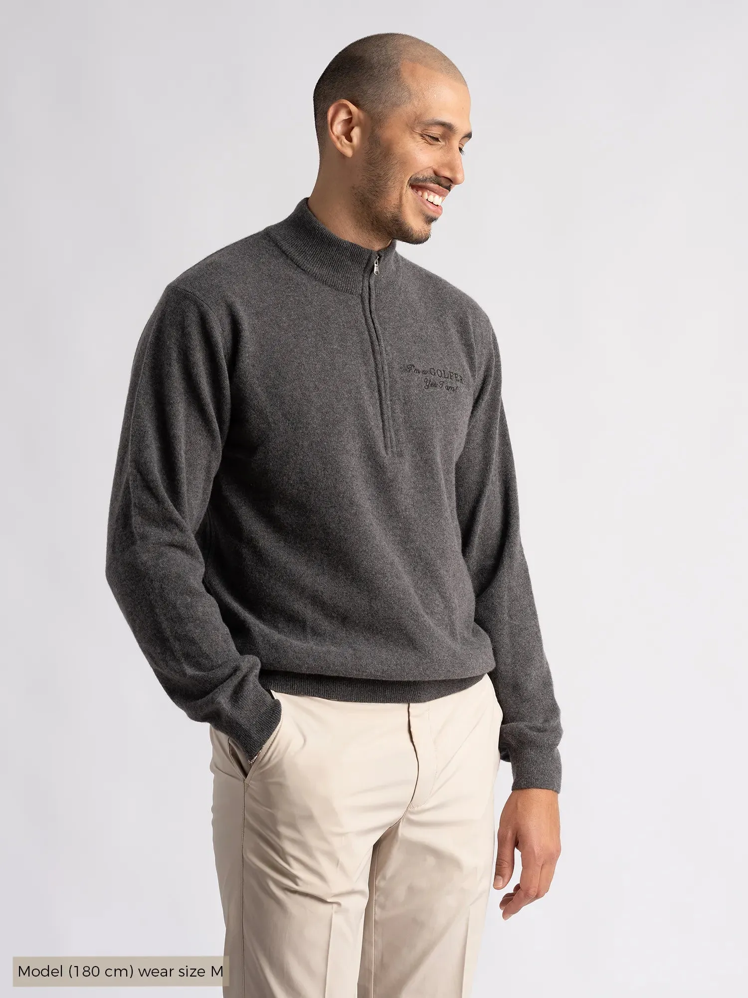 quick dry Comfy Look Gordon IGY2 1/2 Zip Menswear Deep Grey Melange