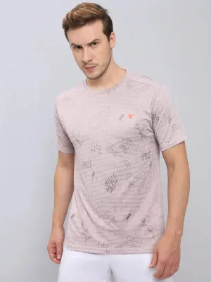 Men Jacquard Slim Fit Crew Neck T-shirt with DOUBLE COOL Quick Comfort Performance Comfort