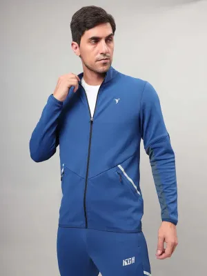 Cyber Core Reinforced Edges Men Solid Slim Fit Mock Neck Jacket with ELASTO PLUS