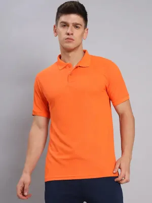 Summer Office Men Solid Slim Fit Polo T-shirt with MATPIQ