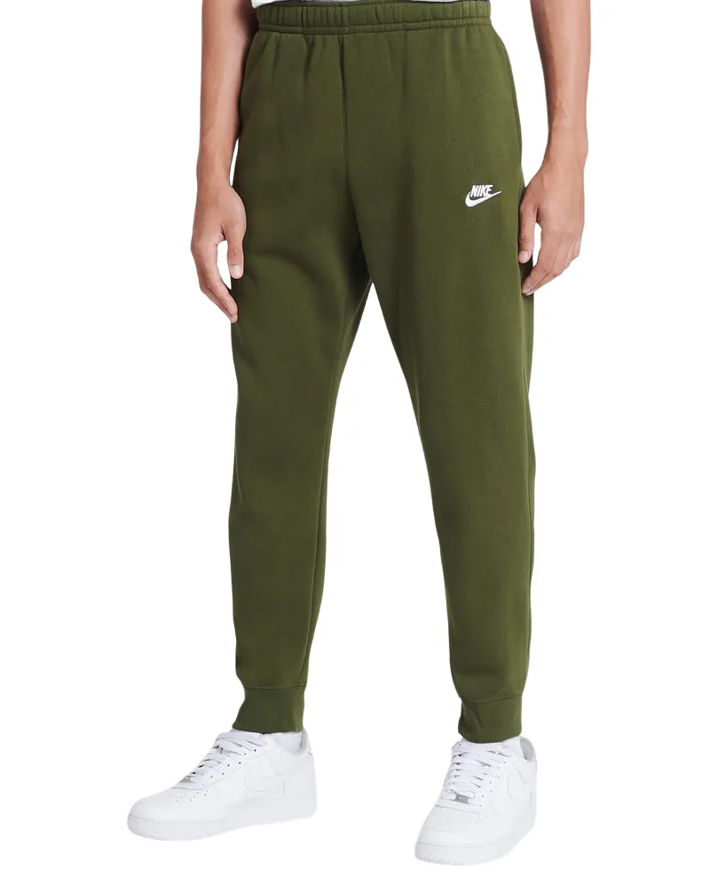 Nike Pantalone sportivo Jogger Club da uomo con elastico al fondo in cotone felpato  BV2671-327 verde quick dry