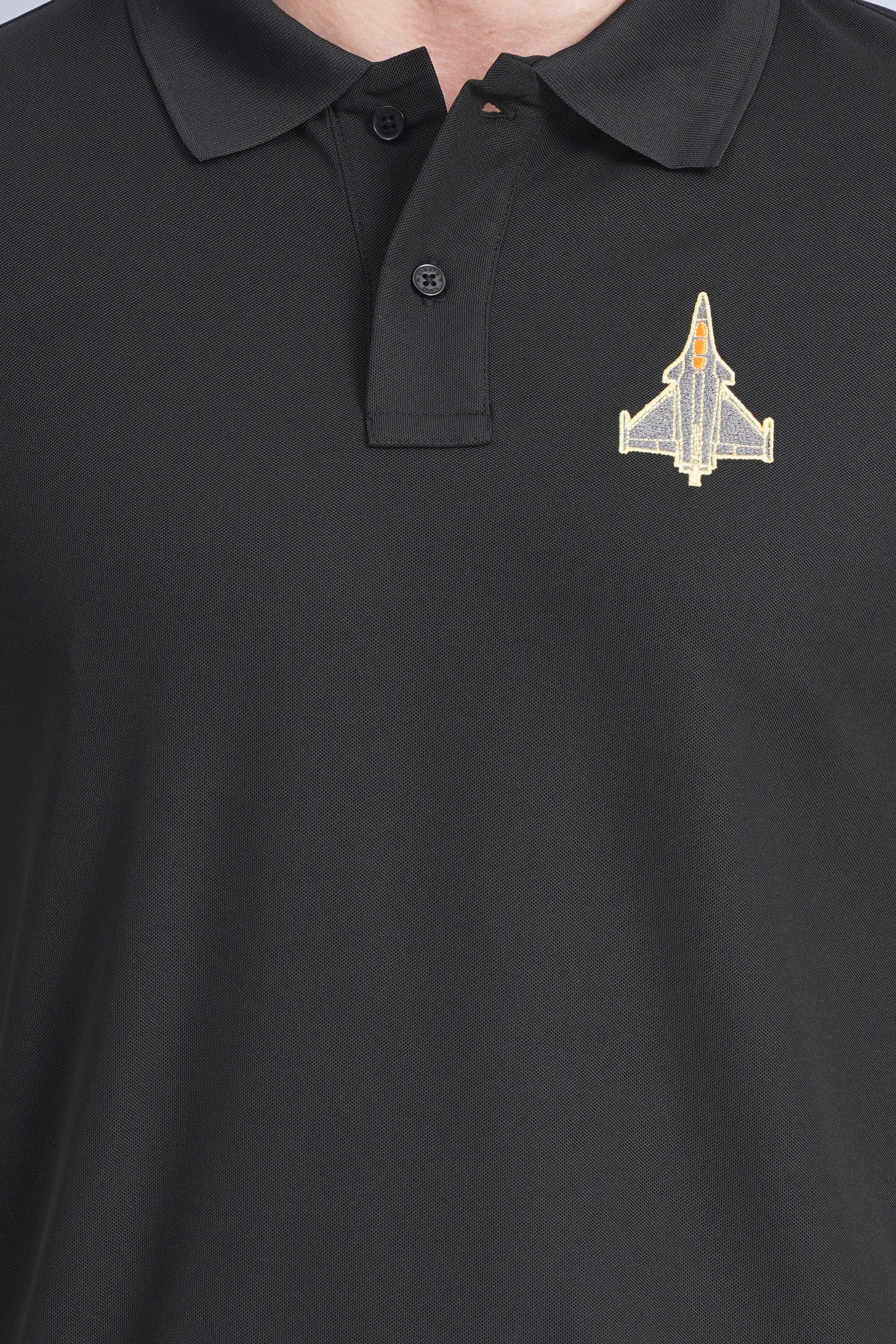 YarnDyed Construction Chill Look Men's Polo T Shirt Rafale Black