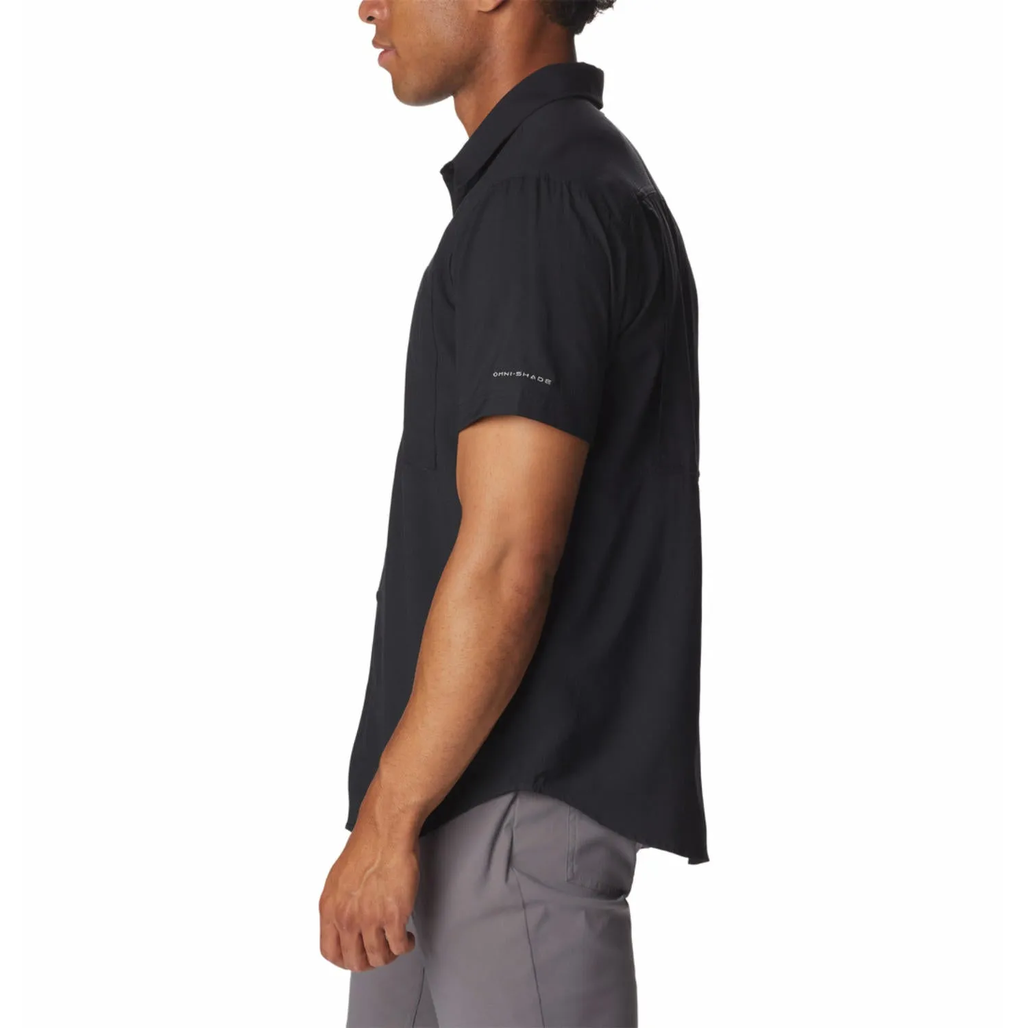 Columbia Men Black Silver Ridge Utility Lite Short Sleeve (Sun Protection) MoistureControlClothing