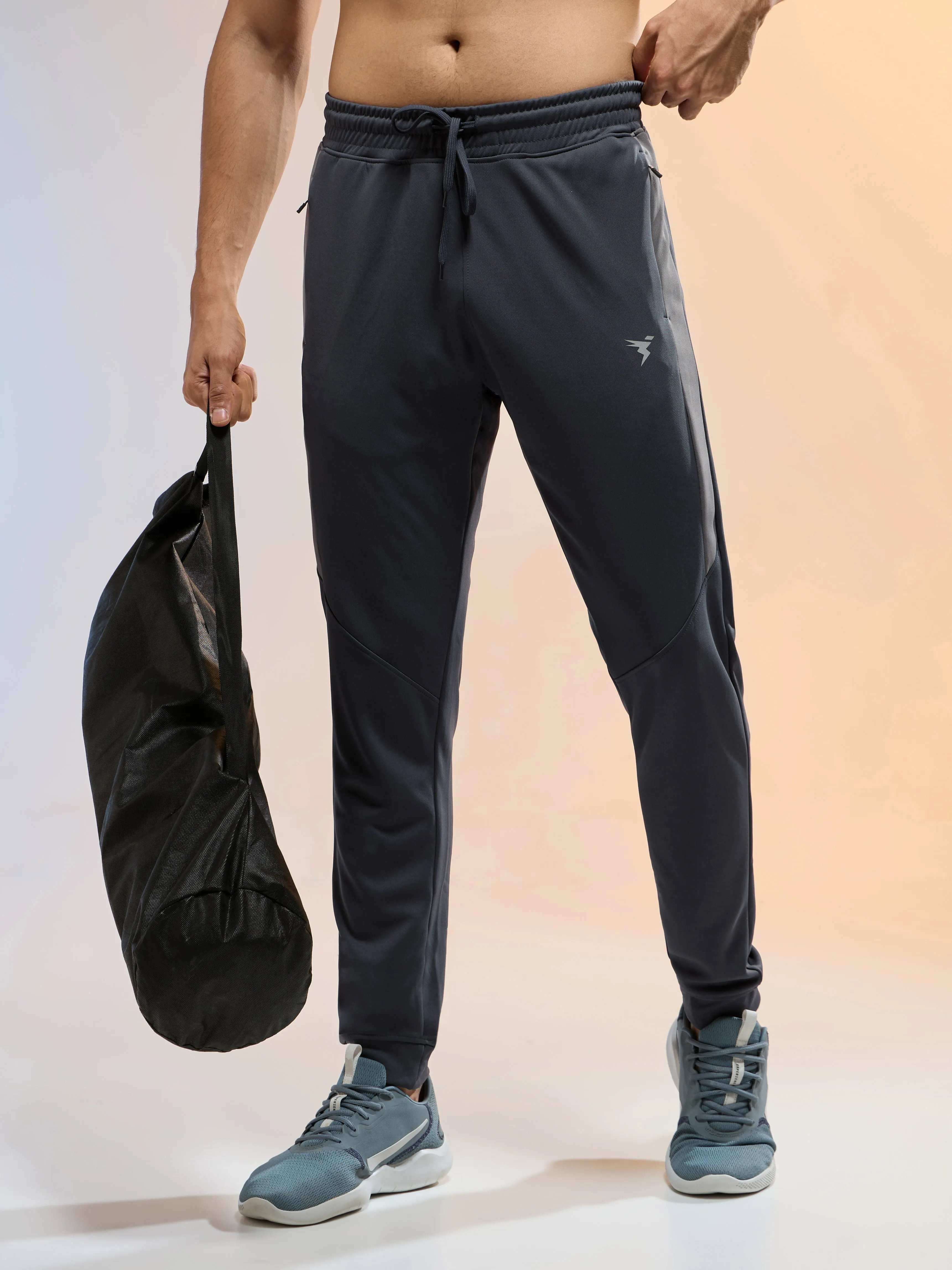 Men Melange Slim Fit Trackpants with TECHNO DRY Lightweight Training