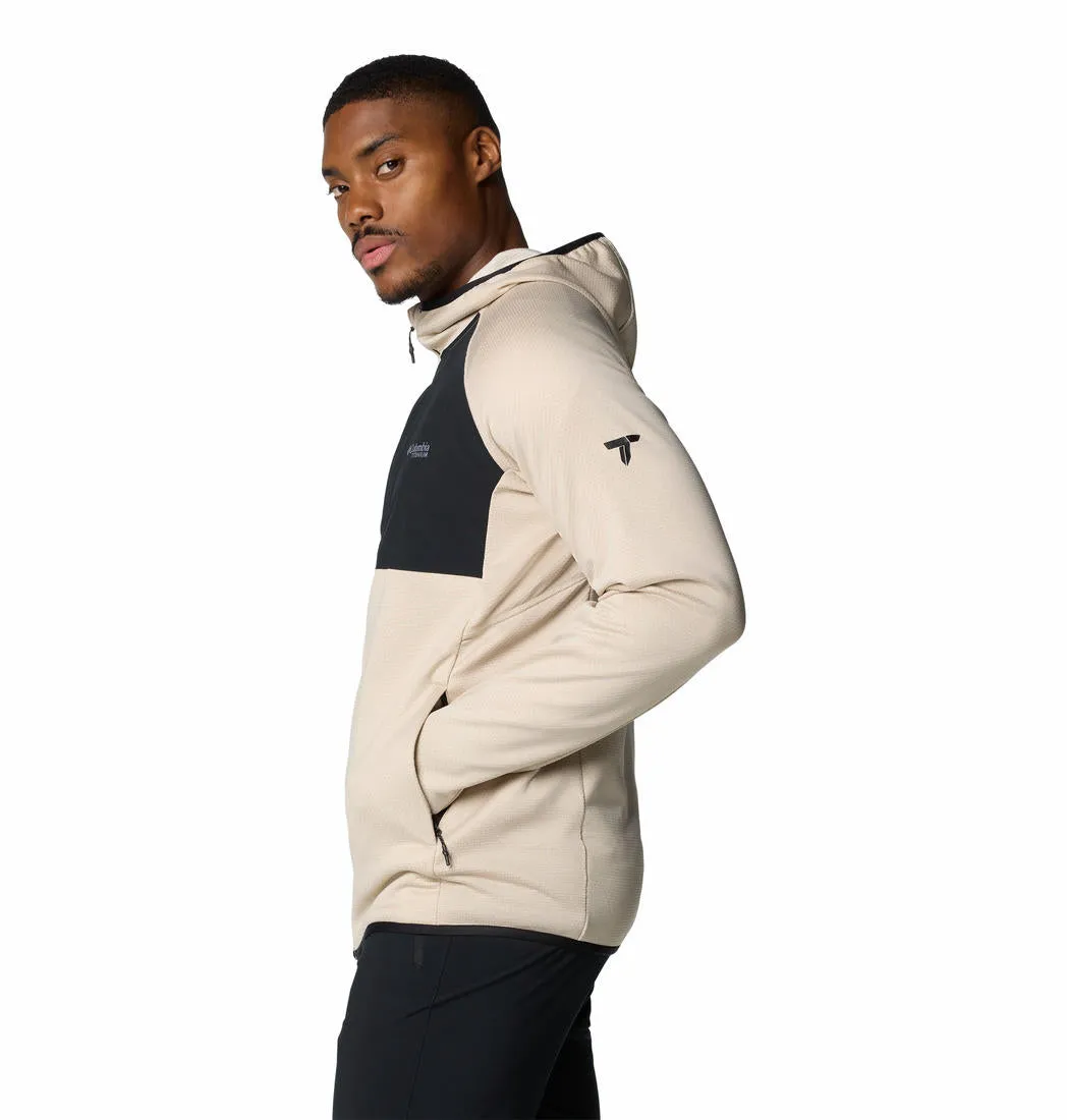 Columbia Men Brown Triple Canyon Grid Fleece Hooded FZ II Smooth Texture Layer Combo