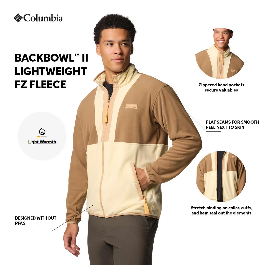 Columbia Men Brown Backbowl II Lightweight FZ Fleece Sporty Outfit