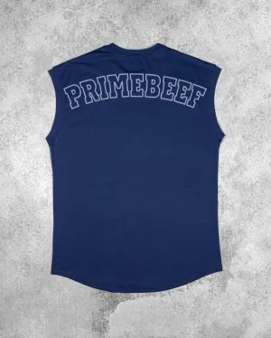 CUTOFF MUSCLE TEE - PRIMEBEEF / NAVY BLUE Seamless construction Flex Zone Design