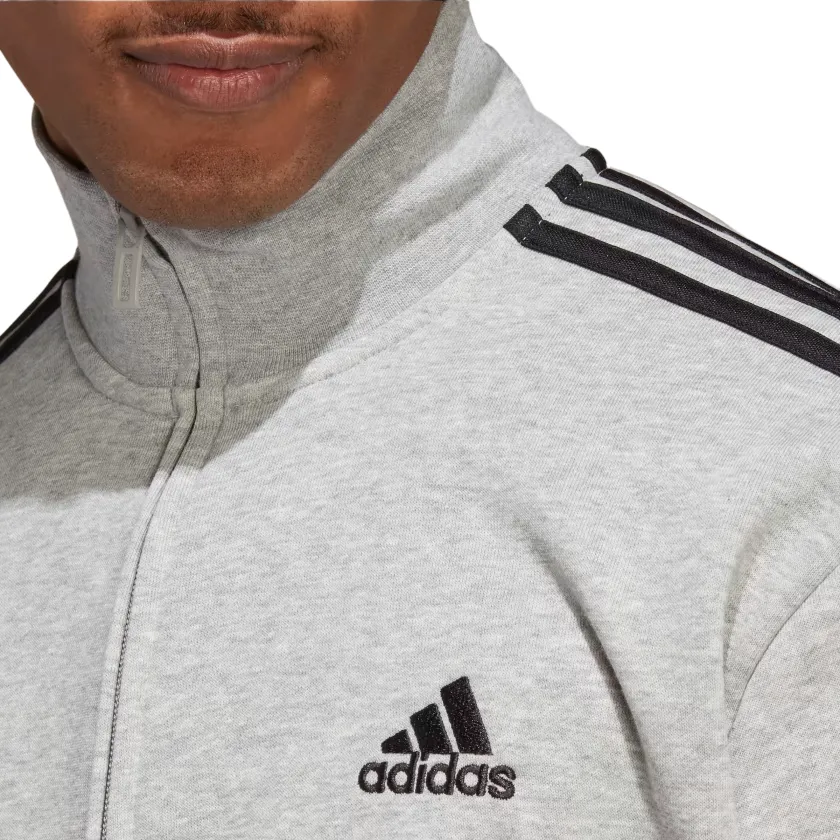 Adidas Tuta da uomo in cotone garzato Basic 3-Stripes Frecnh Terry IC6748 grigio-nero Yoga Capris