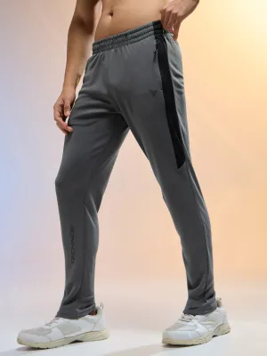Locking Zippers Men Solid Slim Fit Trackpants with TECHNO DRY