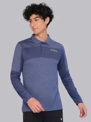 Men Melange Slim Fit Polo T-shirt with DOUBLE COOL Breathable mesh
