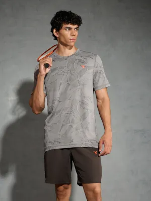 Men Jacquard Slim Fit Crew Neck T-shirt with DOUBLE COOL AntiPillingTreatment Airflow Mesh Panels