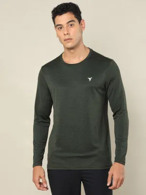 Chafe Free Armhole Men Melange Slim Fit Crew Neck T-shirt with DOUBLE COOL