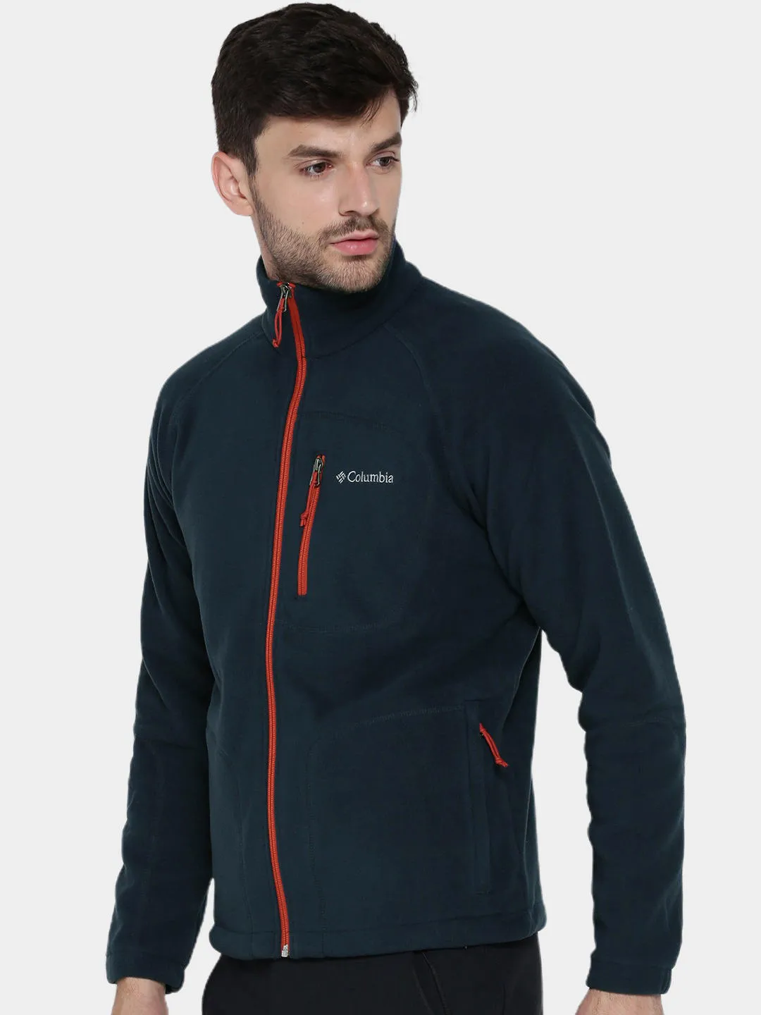 Zip Front Relaxed Coverage Columbia Men Blue Fast Trek II Full Zip Fleece