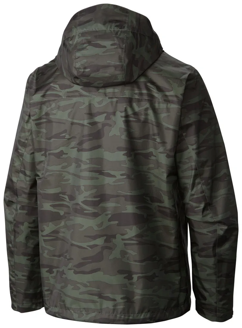 Flexible Shoulder Seams Columbia Men Green Watertight Printed Jacket Waterproof