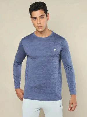 Casual Comfort Fit Men Melange Slim Fit Crew Neck T-shirt with DOUBLE COOL