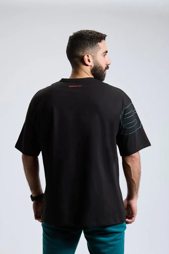 Oversized Tee Black AntiPilling Technology Lightweight Composite
