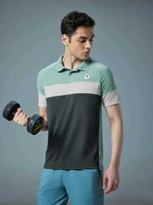 Sporty Design Formal Edge Men Colorblock Slim Fit Polo T-shirt with TECHNO COOL 