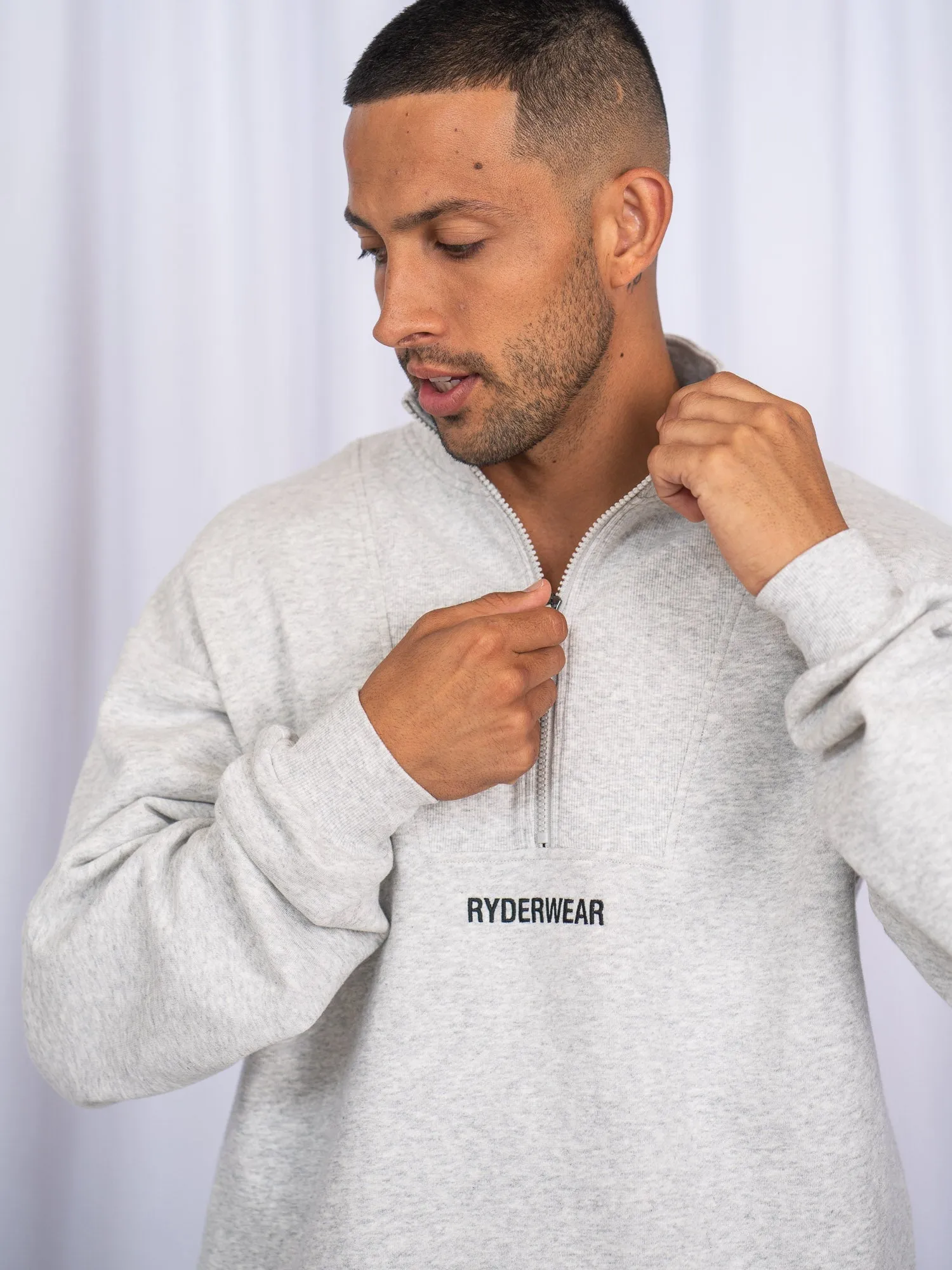 Everyday Look Unisex Half Zip Jumper - Snow Marl