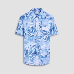 Glow Core Faith Core Bugatchi Orson Floral Woven Short Sleeve Shirt - Indigo