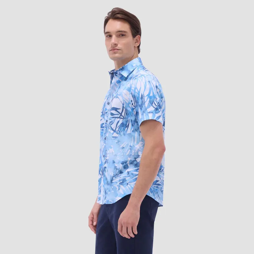 Bugatchi Orson Floral Woven Short Sleeve Shirt - Indigo Street Icon Photo Fit