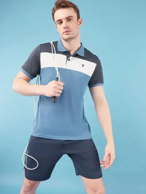 Comfy Style Men Colorblock Slim Fit Polo T-shirt with TECHNO COOL 