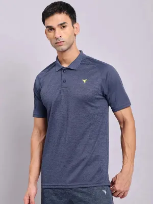 Men Melange Slim Fit Polo T-shirt with DOUBLE COOL Sophisticated Look Durable Comfort