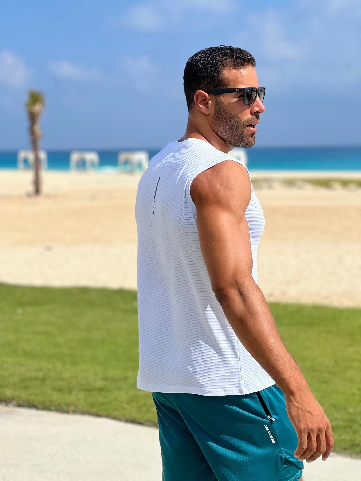 Carry Ease Sleeveless Nimble Tee White