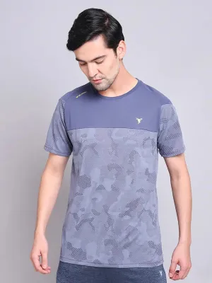 Men Jacquard Slim Fit Crew Neck T-shirt with VENTMESH Tight fit sexiness