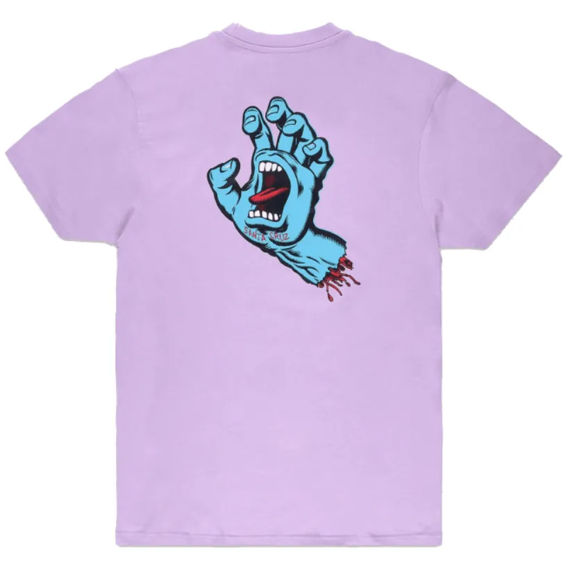 casual and comfortable Santa Cruz maglietta manica corta da uomo Mano che urla SCA-TEE-9148 lavanda
